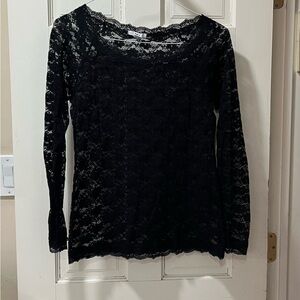 Bar III Black Lace Top